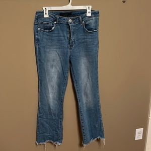 Risen mid rise raw hem jeans size 30/11.  Used great condition